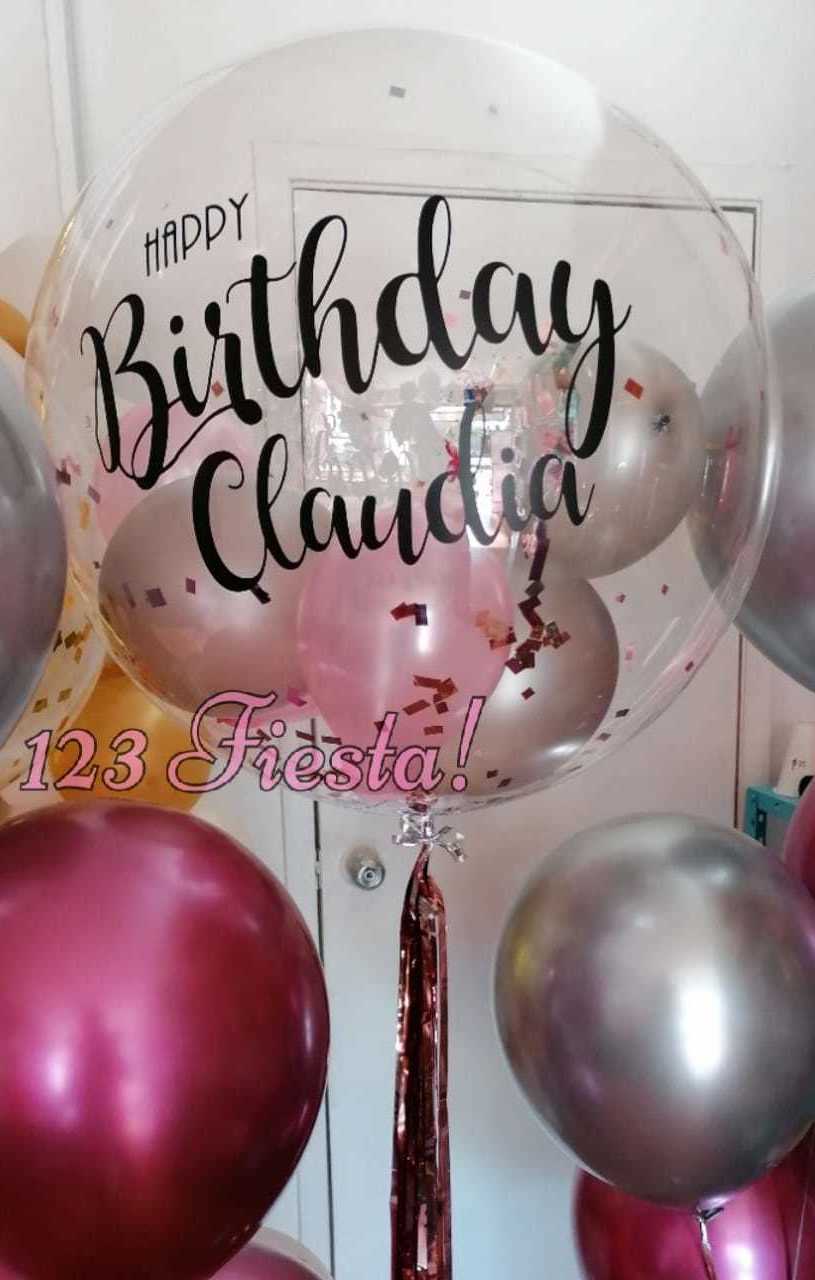 Burbuja 24" con globos el en interior Burbuja 24